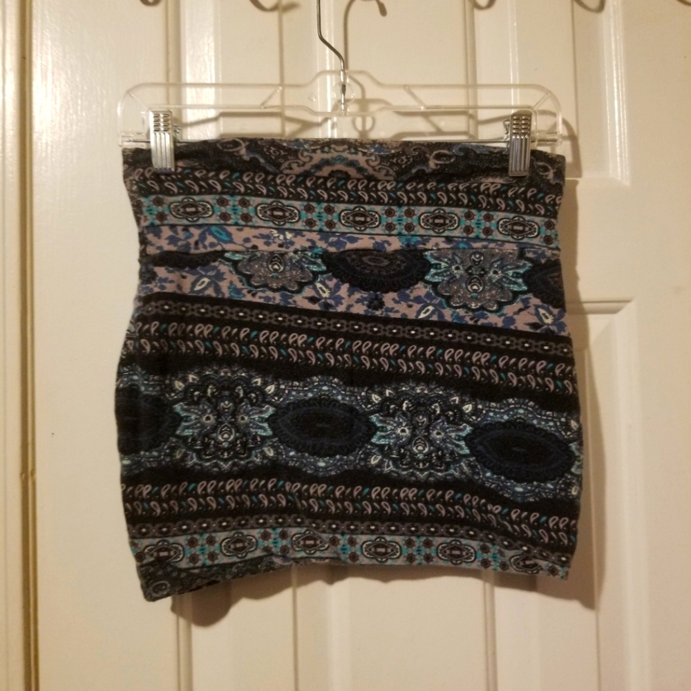 Boho stretchy mini skirt